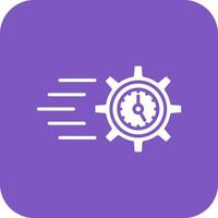 icône de fond de coin rond glyphe de gestion du temps vecteur