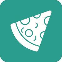 icône de fond de coin rond de glyphe de tranche de pizza vecteur