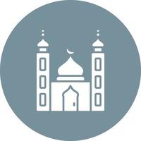 icône de cercle de glyphe de petite mosquée vecteur