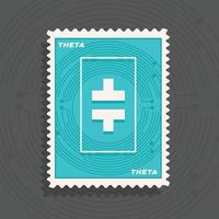 réseau thêta thêta crypto-monnaie logo timbre concept illustration vectorielle vecteur