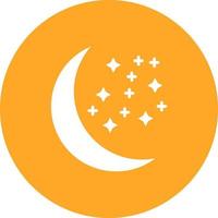 icône de cercle de glyphe de lune croissante vecteur