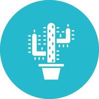 icône de cercle de glyphe de cactus vecteur
