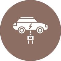 icône de cercle de glyphe de voiture électrique vecteur