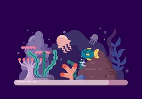 Illustration de vie sous-marine vecteur