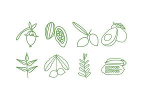 Ensemble d'icônes de plantes à base de plantes