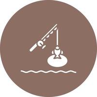 icône de cercle de glyphe de pêche au lac vecteur