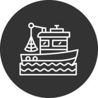 conception d'icône créative de bateau de pêche vecteur