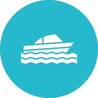 icône de cercle de glyphe de bateau splash vecteur