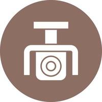 icône de cercle de glyphe de caméra de sécurité vecteur