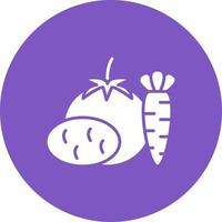 icône de cercle de glyphe de légumes vecteur