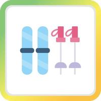 conception d'icônes créatives d'équipement de ski vecteur