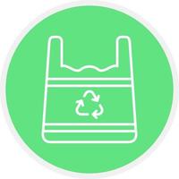 conception d'icône créative de sac en plastique recyclé vecteur