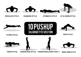 vecteur silhouettes pushup