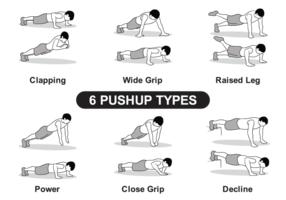 6 types Pushup vecteur