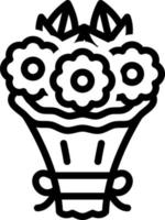 icône de ligne pour bouquet vecteur