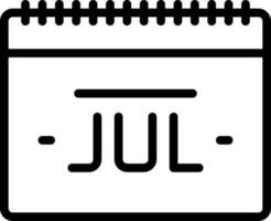 icône de ligne pour juillet vecteur