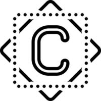 icône de ligne pour les droits d'auteur vecteur