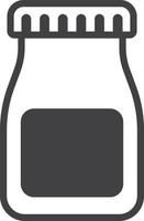 illustration de bouteilles et de bouchons de lait dans un style minimal vecteur