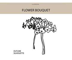 vecteur de silhouette de bouquet de fleurs