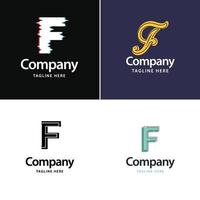 lettre f grand logo pack design création de logos modernes créatifs pour votre entreprise vecteur