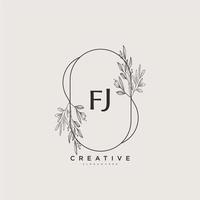 fj beauté vecteur art logo initial, logo manuscrit de signature initiale, mariage, mode, bijoux, boutique, floral et botanique avec modèle créatif pour toute entreprise ou entreprise.