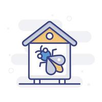 illustration de style d'icône de contour rempli de vecteur de boîte d'abeille. fichier eps10