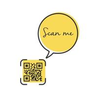 code qr pour smartphone. inscription scannez-moi avec l'icône du smartphone. code qr pour le paiement. vecteur