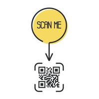 code qr pour smartphone. inscription scannez-moi avec l'icône du smartphone. code qr pour le paiement. vecteur. vecteur