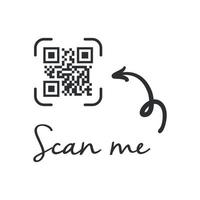 code qr pour smartphone. inscription scannez-moi avec l'icône du smartphone. code qr pour le paiement. vecteur. vecteur