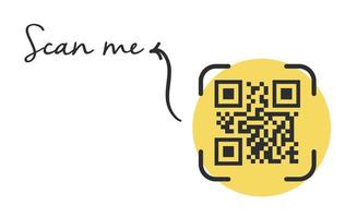 code qr pour smartphone. inscription scannez-moi avec l'icône du smartphone. code qr pour le paiement. vecteur. vecteur