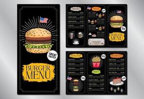 modèle de menu flyer bar burger vecteur