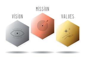 concept de valeurs de vision de la mission vecteur