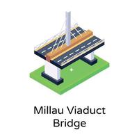 icône modifiable isométrique du pont vecteur