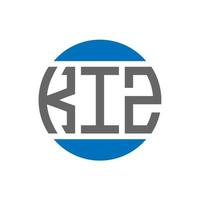 création de logo de lettre kiz sur fond blanc. concept de logo de cercle d'initiales créatives kiz. conception de lettre kiz. vecteur