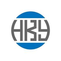 création de logo de lettre hky sur fond blanc. concept de logo de cercle d'initiales créatives hky. conception de lettre hky. vecteur