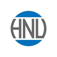 création de logo de lettre hnu sur fond blanc. concept de logo de cercle d'initiales créatives hnu. conception de lettre hnu. vecteur