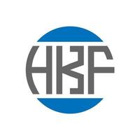 création de logo de lettre hkf sur fond blanc. concept de logo de cercle d'initiales créatives hkf. conception de lettre hkf. vecteur