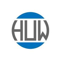 création de logo de lettre huw sur fond blanc. concept de logo de cercle d'initiales créatives huw. huw conception de lettre. vecteur