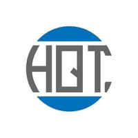 création de logo de lettre hqt sur fond blanc. concept de logo de cercle d'initiales créatives hqt. conception de lettre hqt. vecteur