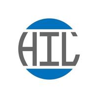 création de logo de lettre hil sur fond blanc. hil concept de logo de cercle d'initiales créatives. conception de lettre hil. vecteur