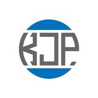 création de logo de lettre kjp sur fond blanc. concept de logo de cercle d'initiales créatives kjp. conception de lettre kjp. vecteur