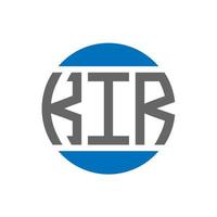 création de logo de lettre kir sur fond blanc. kir concept de logo de cercle d'initiales créatives. conception de lettre kir. vecteur