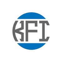 création de logo de lettre kfi sur fond blanc. concept de logo de cercle d'initiales créatives kfi. conception de lettre kfi. vecteur