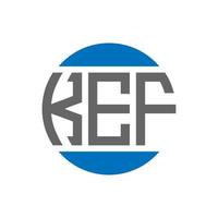 création de logo de lettre kef sur fond blanc. concept de logo de cercle d'initiales créatives kef. conception de lettre kef. vecteur