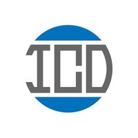 création de logo de lettre ico sur fond blanc. concept de logo de cercle d'initiales créatives ico. conception de lettre ico. vecteur