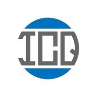 création de logo de lettre icq sur fond blanc. concept de logo de cercle d'initiales créatives icq. conception de lettre icq. vecteur