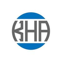 création de logo de lettre kha sur fond blanc. concept de logo de cercle d'initiales créatives kha. conception de lettre kha. vecteur