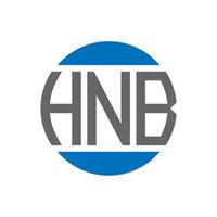création de logo de lettre hnb sur fond blanc. concept de logo de cercle d'initiales créatives hnb. conception de lettre hnb. vecteur