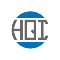 création de logo de lettre hqi sur fond blanc. concept de logo de cercle d'initiales créatives hqi. conception de lettre hqi. vecteur