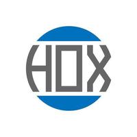 création de logo de lettre hox sur fond blanc. concept de logo de cercle d'initiales créatives hox. conception de lettre hox. vecteur